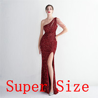 19533 #2022 nouvelle main perle tranche artisanat ongle perle une épaule Style fonds mode grosse dame robe grande taille robe Super taille