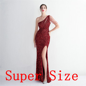 19533 #<span class=keywords><strong>2022</strong></span> nuevo hecho a mano rebanada de cuentas artesanía cuentas de <span class=keywords><strong>uñas</strong></span> un hombro estilo Fondo moda gorda señora vestido de talla grande vestido Super tamaño - Product Image 1
