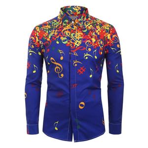 Men Printed Casual Novelty <strong>Musical</strong> <strong>Note</strong> Pattern Casual Hawaiian <strong>Shirts</strong> - Product Image 4
