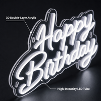 Enseigne néon personnalisée Joyeux Anniversaire Éclatante et Lumineuse pour la planification de célébrations, de surprises, de galas et de fêtes festives