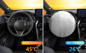 Accesorios Portátiles para Automóviles, Protector Solar para <span class=keywords><strong>Volante</strong></span>, Producto de Verano, <span class=keywords><strong>Funda</strong></span> para <span class=keywords><strong>Volante</strong></span> de Automóvil, Cubierta Parasol - Product Image 6