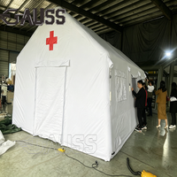 Tente médicale à double couche à déploiement rapide, tente gonflable d'urgence pour l'extérieur, tente événementielle et tente à structure pneumatique