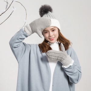 MIO Gants en <span class=keywords><strong>laine</strong></span> angora de style jacquard pour femmes avec mitaines d'hiver chaudes et confortables en polaire tricotée personnalisées pour le cyclisme et la pêche - Product Image 2