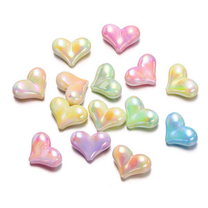Acrylic Heart <b>Beads</b> UV Coated Multi Color For Jewelry Making Loose <b>Beads</b> Wholesale Jinhua Origin Fall 2023 - Product Image 2
