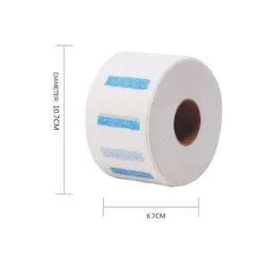 Barber Neck Strip Hair Cutting Hairdressing Barber Neck Strip Tissue Roll in White Color with Blue Glue