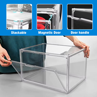 Boîte de rangement pliable transparente en plastique pour chaussures, organisateur de chaussures portable et pliable, étui à chaussures