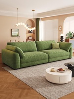 Canapé Chesterfield en velours chenille crème de qualité supérieure, structure en bois massif, latex, 3 places, rangée droite, minimalisme moderne, résistant aux griffes de chat, garantie 10 ans