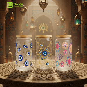 สติกเกอร์ติดแก้วน้ำ Goode Tumbler กันน้ำ เป็นมิตรกับสิ่งแวดล้อม ลายการ์ตูนสัตว์เลี้ยง ลายมือฮัมซา ลายตาป้องกันภัย ลายศาสนา สำหรับตกแต่งแก้วน้ำขนาด 16 ออนซ์ ป้องกันรังสียูวี - Product Image 3