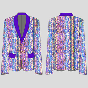 Abbigliamento <span class=keywords><strong>donna</strong></span> estate autunno alta qualità signore paillettes montaggio completo personalizzato Costume formale giacca - Product Image 1