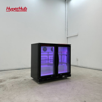 Réfrigérateur de bar arrière pour boissons, refroidisseur de boissons, réfrigérateur à air, porte en verre noir commercial sous le comptoir