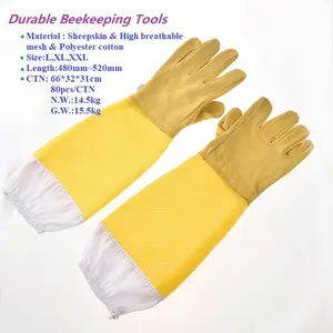 High Quality Beekeepers Protective Gloves Goatskin Ventilated Long Sleeves Beekeeping Gloves