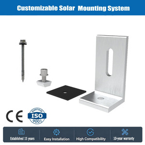 Soporte <span class=keywords><strong>de</strong></span> Montaje en L para <span class=keywords><strong>Paneles</strong></span> <span class=keywords><strong>Solares</strong></span>, Base en L para Instalación en Techo, Compatible con Todo Tipo <span class=keywords><strong>de</strong></span> Rieles <span class=keywords><strong>Solares</strong></span> - Product Image 1