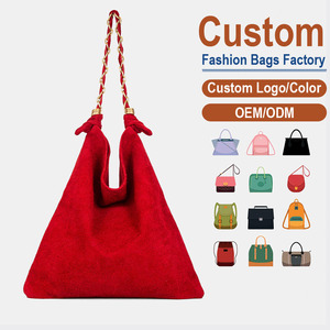 Vintage High-Gloss Frosted Leather Tote <b>Bag</b> Large Capacity <b>Shoulder</b> <b>Bag</b> Unique Braided Chain <b>Strap</b> Customizable Logo - Product Image 1
