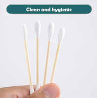 Großhandel OEM 100% Reine Baumwoll-Wattestäbchen mit Bambusstab Biologisch Abbaubare Umweltfreundliche Wattestäbchen für Babypflege Make-up Ohrenreinigung