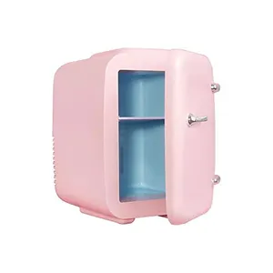 4L araba Mini buzdolabı plastik kapı promosyon taşınabilir ev buzdolabı cilt bakımı kozmetik buzdolabı