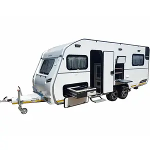 Family Size 4x4 Off-road Mobile Hard Top Caravan High Quality Campervan Travel Trailer with Toilet For Sale