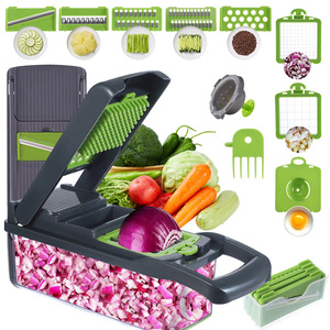 Planche à découper multifonctionnelle verte en ABS et acier inoxydable pour la cuisine, outil spécialisé pour trancher les légumes et les concombres - Product Image 5