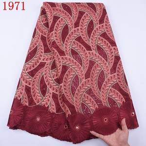 Pizzo di Cotone Giallo <span class=keywords><strong>con</strong></span> Pietre, Pizzo Voile Svizzero di Alta Qualità, Tessuto Africano per Abiti da Donna 1971 - Product Image 6