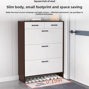 2026 Moderner Schuhschrank mit großer Kapazität für kleine Wohnungen, schlanker Klappstahlbehälter, minimalistischer Haushalts-Schuhschrank für den Eingangsbereich - Product Image 1