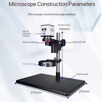 Microscope numérique à zoom 5X-80X 25 mm avec objectif C-mount, vue de champ large, mesure 4K Ultra HD