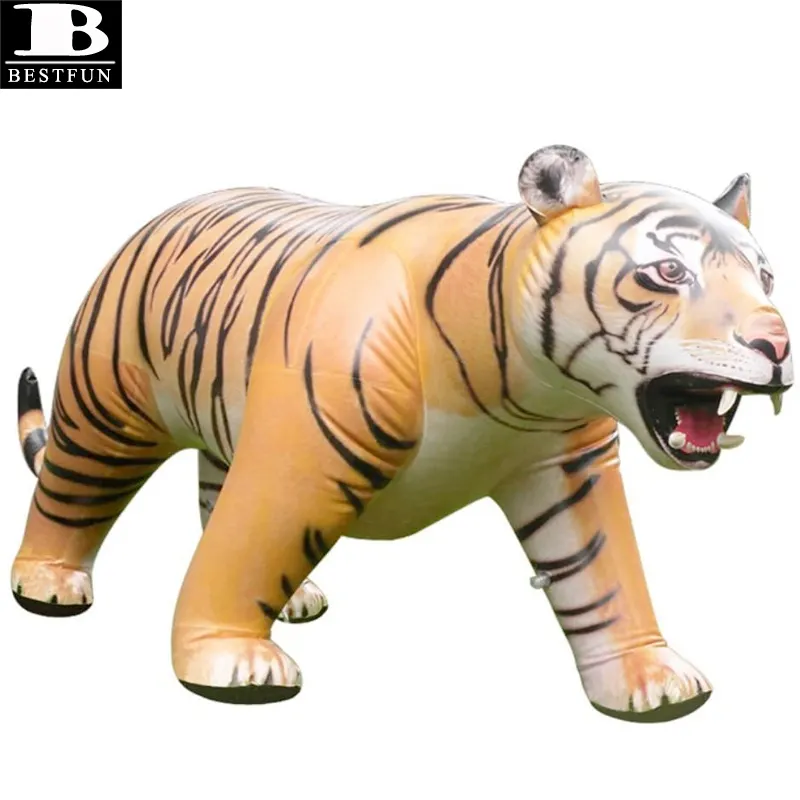 custom lifesize inflatable siberian tiger toys pvc novelties large blow up wild animals replica toys