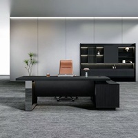 Meubles de bureau modernes et luxueux sur mesure, bureau de direction en forme de L, table de travail pour PDG, bureau avec armoire latérale pour bureau et école