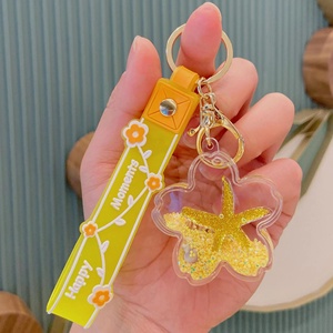 2022 Promotional Gifts Clear Acrylic Liquid Oil and Water Love Heart <strong>Keychain</strong> <strong>Packed</strong> in Carton - Product Image 6