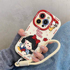 <span class=keywords><strong>Blanche</strong></span>-<span class=keywords><strong>neige</strong></span> princesse étui pour <span class=keywords><strong>Apple</strong></span> pour iPhone 15 Pro Max 16 Pro nouveau 14 13 housse de protection pour téléphone portable XR Oppo avec lanière - Product Image 5