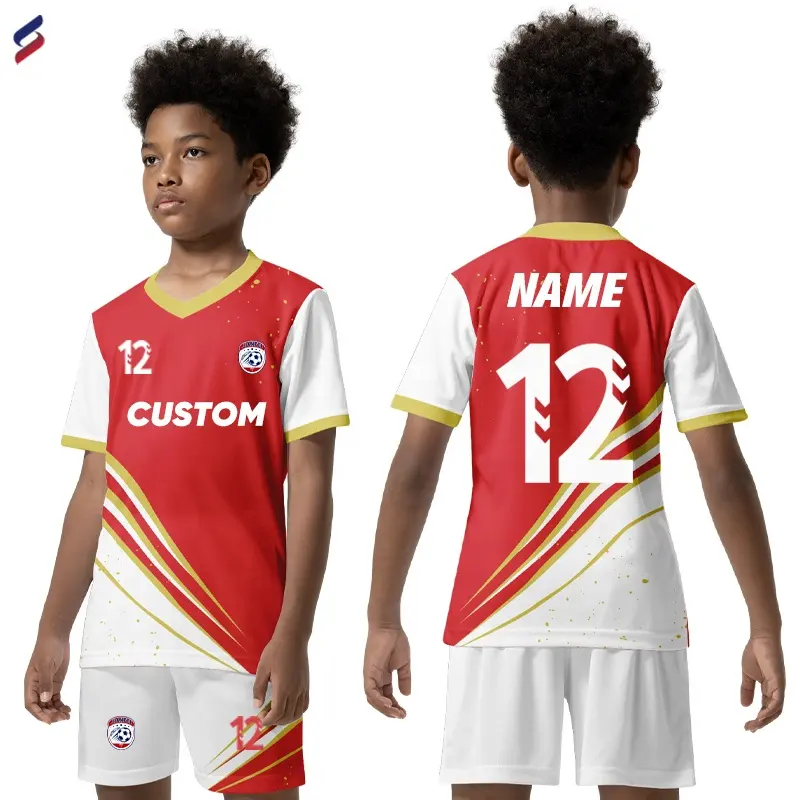 Custom murah sublimasi anak sepak bola seragam bernapas cepat kering pemuda sepak bola Jersey kualitas Thai untuk anak laki-laki VL555