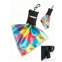 Mini serviette de lingette optique en microfibre multifonctionnelle avec pochette en néoprène