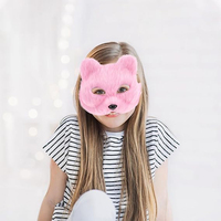 V104 vente en gros de masque en peluche demi-visage animal Halloween mascarade accessoire de costume réaliste masque de loup à fourrure pour le carnaval