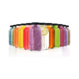 Bouteilles carrées en plastique PET de qualité alimentaire 250ml 350ml 400ml 500ml avec bouchon inviolable et étanche pour jus, thé et soda, couleur personnalisée - Product Image 1