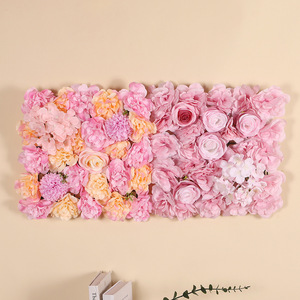 Mur floral artificiel 30x30cm, fleurs en soie plastique rectangulaires, accessoires de photographie de mariage, décoration intérieure, réutilisable - Product Image 1