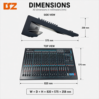 Consola de Mezclas de Audio Profesional DSZ DS-24P-4 de 24 Canales con Entradas XLR/USB - Controlador de DJ y Equipo de Audio