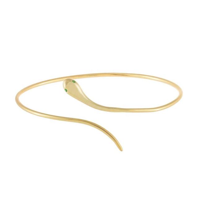 LOZRUNVE 925 Sterling Silver Gold Plated Vermeil Fashion Snake Cuff Bangle
