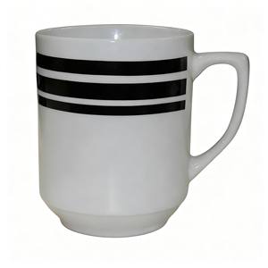 Artículos Promocionales, Tazas de Café de Cerámica Hechas a Mano en China, Vajilla Decorada con Líneas Negras al por Mayor, <span class=keywords><strong>Marca</strong></span> HARVIT - Product Image 1