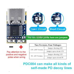 Módulo Decoy Tipo-C PDC004-PD IP2721, Cable Adaptador de Activación PD23.0 a CC, Cargador QC4 para Portátil 9V 12V 15V 20V, Placa PDC004-PD - Product Image 4