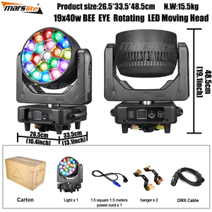 Lyre motorisée Bee Eye Wash Zoom 19x40W, Éclairage DJ Bee Eye, Éclairage de scène LED Wash 19x40W - Product Image 5