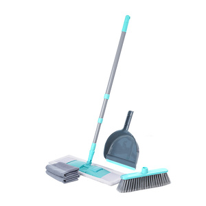 Cây Lau Nhà Phẳng Và Đầu Chổi Có Tay Cầm Thông Dụng Kèm Chổi Quét Bụi Thêm 2 Chiếc Khăn Lau - Product Image 2