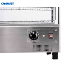 120L Acier Inoxydable Comptoir Gâteau Affichage Réchauffeur Boulangerie Vitrine Chauffée Alimentaire Vitrine Chaude Commercial