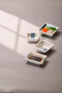 Piatto Quadrato Leggero in Melamina per <span class=keywords><strong>Antipasti</strong></span> <span class=keywords><strong>e</strong></span> Salse con Elegante Design a Strisce Blu per Servizio Ristorante - Product Image 5