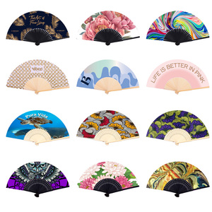 Bonito diseño 8 pulgadas mango de bambú barato abanico de seda blanca <span class=keywords><strong>novia</strong></span> boda fiesta bambú ventilador de mano - Product Image 6