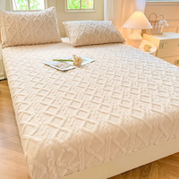 Parure de draps de luxe ultra-douce en velours et polaire jacquard, 10 % polyester, pour lit à ressorts