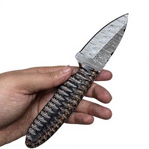 มีดสกินเนอร์เหล็กดามัสกัสทำมือ พร้อมใบมีดตรง สำหรับผู้ค้าส่ง - Product Image 6