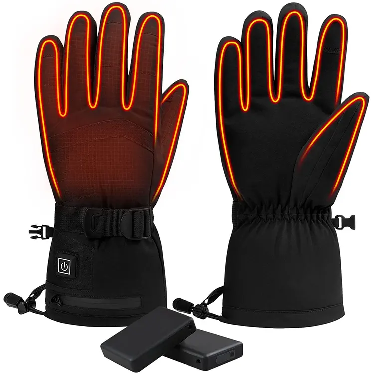 Heated Battery Waterproof Rechargeable Heating Winter Thermal Warm Gloves for Hunting Fishing Skiing Snowboarding Skating