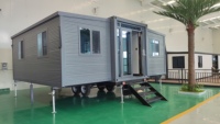 Maison conteneur en bois extensible la plus vendue avec remorque et mini-maison sur roues pour usage mobile (villa et appartement)