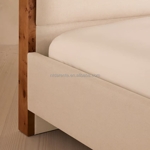 <span class=keywords><strong>Letto</strong></span> <span class=keywords><strong>a</strong></span> piattaforma in stile americano con impiallacciatura in corteccia di legno, testiera imbottita, struttura king size, lussuoso complemento moderno per la suite matrimoniale - Product Image 4
