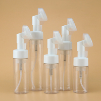 Flacon cosmétique vide en plastique PET blanc avec bouchon pompe moussante, flacon en plastique pour nettoyant visage