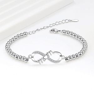 Infinite Loop love Heart Beaded <b>Bracelet</b> for Women Zircon Letter <b>Bracelet</b> Best Friend Gift Mom <b>Sister</b> Letter Charm <b>Bracelet</b> - Product Image 5