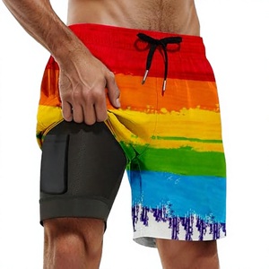 Traje de Baño Corto para Hombre Color Rojo Cereza, de Secado Rápido, Cintura Elástica, Spandex/Poliéster, Dile Adiós al Bronceado - Product Image 2